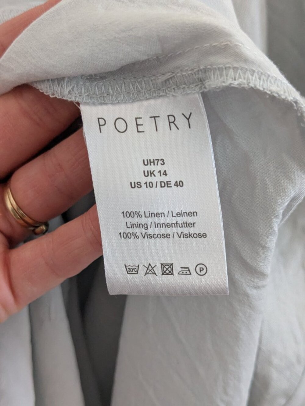 Organic Gray Linen POETRY Boxy Top Short Sleeve | Size 10 | Fully Lined - Picture 8 of 13